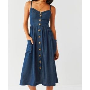 Urban Outfitters Button Front Denim Midi Dress